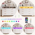 thumbnail image 3 of White Dresser for Bedroom,6 Drawers Dresserwith LED Lights and Charging Station, 47" Wide Bedroom Dresser Chest of Drawers Storage Organizer TV Stand for up to 55" TV for Living Room, 3 of 8