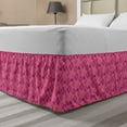 thumbnail image 1 of Ethnic Bed Skirt, Beauty Japanese Pattern Clouds Waves and Flowers in Abstract Style, Elastic Bedskirt Dust Ruffle Wrap Around for Bedding Decor, 4 Sizes, Dark Magenta and Pastel Pink, by Ambesonne, 1 of 2
