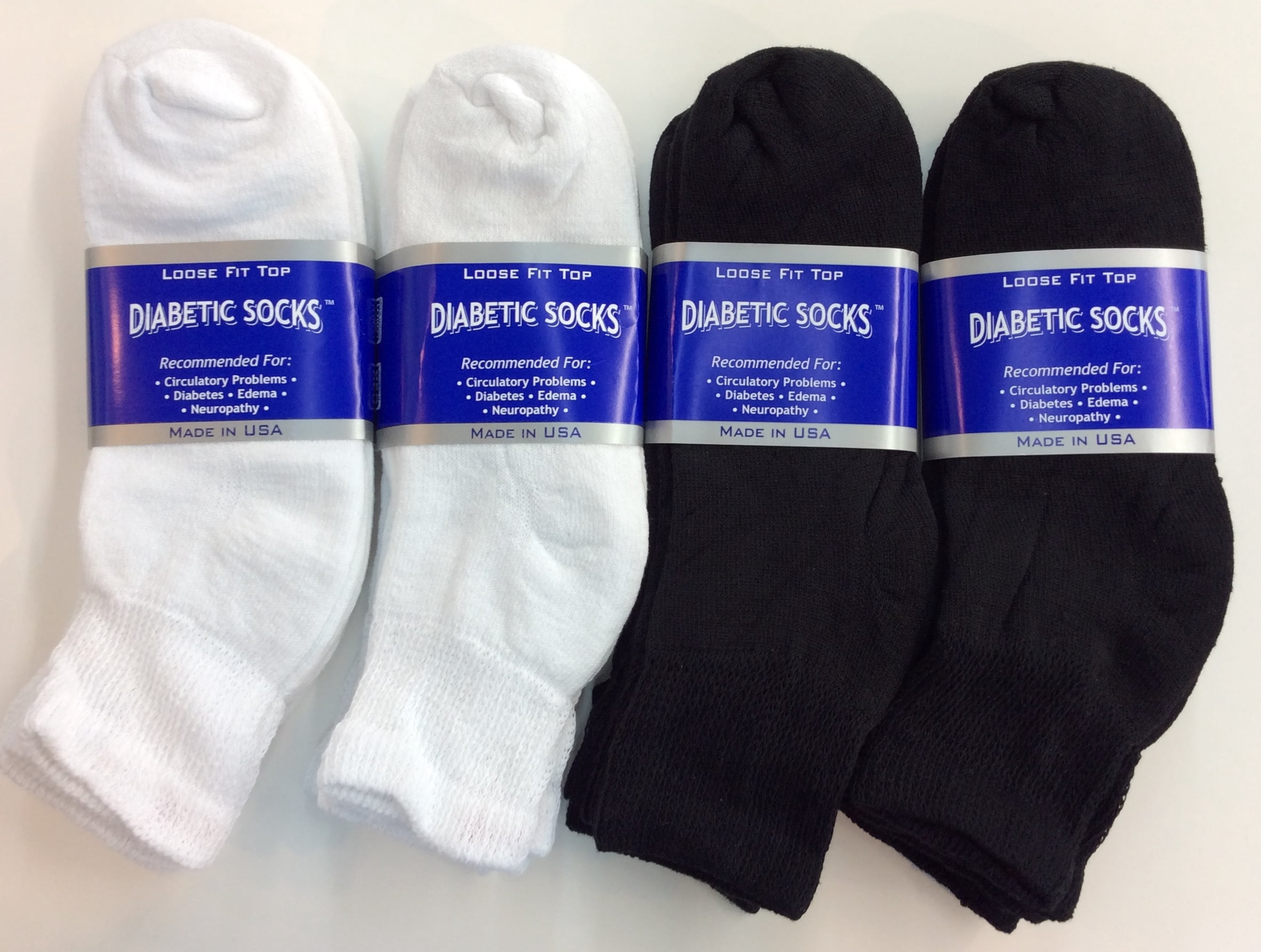 Creswell 18 Pairs Of Mens White And Black Diabetic Ankle Socks 13-15 King Size