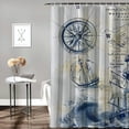 thumbnail image 2 of Orinice  Nautical Sailboat Shower Curtain for Bathroom Lighthouse Compass Anchor Decorative Bath Curtain  Polyester Fabric Waterproof Bathroom Curtain with 12 Hooks 36x72, 2 of 7