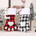thumbnail image 1 of Paquete de 2 medias navideñas para perros y gatos, 18 medias navideñas con lindas patas grandes a cuadros de búfalo para mascotas, decoraciones navideñas colgantes personalizadas (, 1 of 5