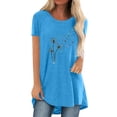 thumbnail image 1 of Pompotops Chemises Mode Décontractée pour Femmes Manches Courtes Tee-Shirt Ample Tunique Blouse, 1 of 4