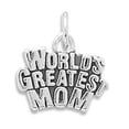 thumbnail image 1 of .925 Sterling Silver Oxidized World's Greatest Mom Charm, 1 of 2