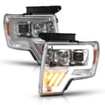 thumbnail image 1 of ANZO For Ford F-150 2009-2014 Projector Headlight Chrome Amber | 111446, 1 of 7