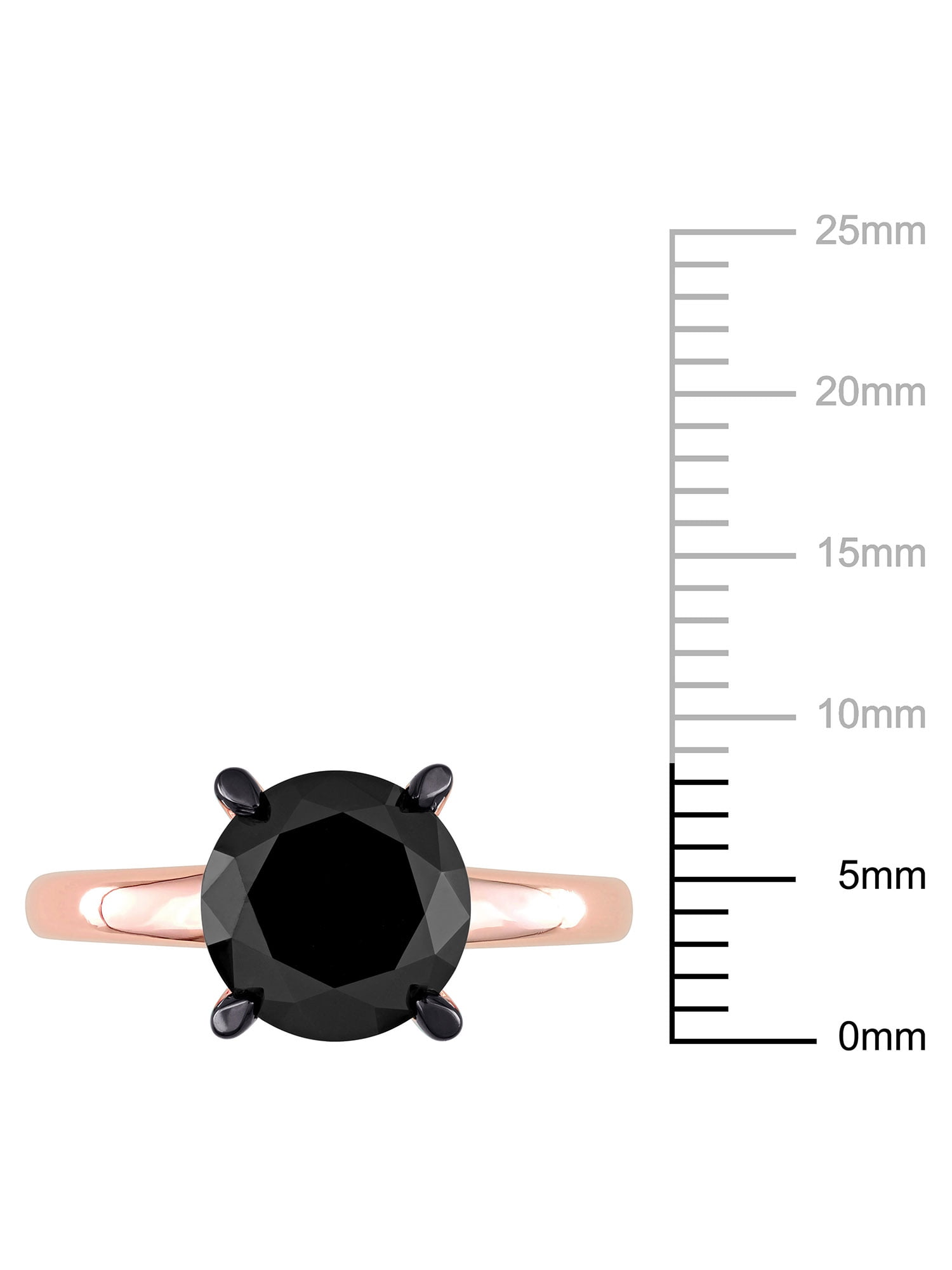 3 Carat T.W. Black Diamond 14kt Rose Gold Solitaire Engagement Ring