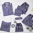 thumbnail image 4 of Pijamas de mujer de manga larga, pantalones cortos, tirantes, de seda a rayas, ropa de casa, pijamas, 4 of 4