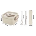 thumbnail image 3 of 316 Stainless Steel Lunch Box Insulated Multi Layer Square Bento Box 23.7oz 700ML Capacity Portable Food Container with Thermal Bag Spoon and Chopsticks for Work Use, 3 of 6