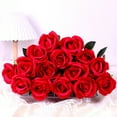 thumbnail image 2 of Room Decor, 15 Pcs Rose Artificial Flowers With Long Stems Realistic Silk Roses Real Plastic Bouquet Of Roses For Home Bridal Wedding Party Table Centerpieces Decorations, Holiday Gifts, 2 of 9