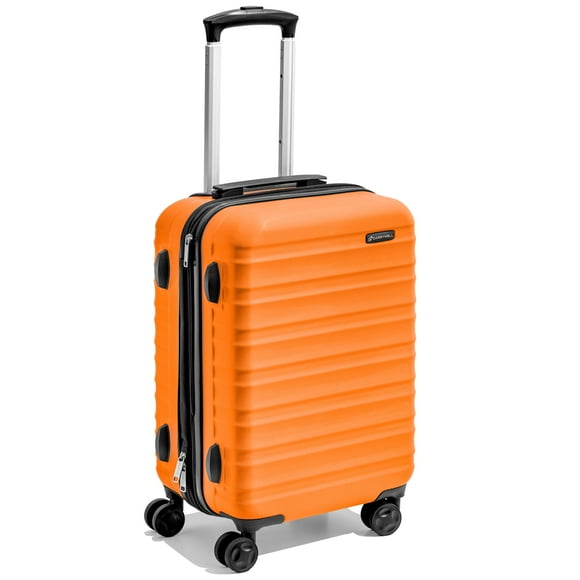 Carrywell (Not Made In China) 21-Inch Hardside Luggage Spinner, Expandable, Scratch Resistant Shell, 4 Spinner Wheels (Orange)