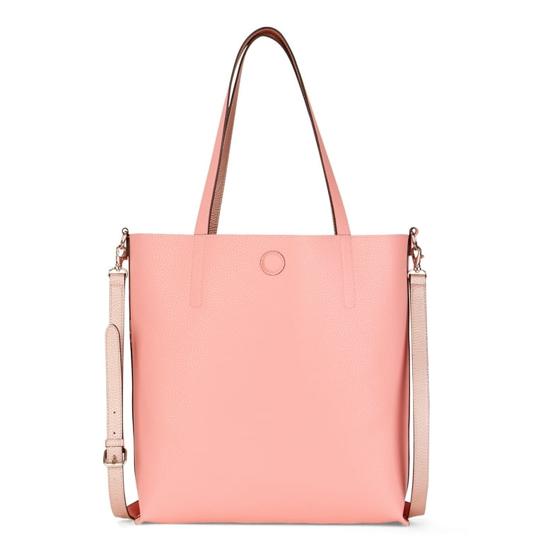 Time and Tru Leigh North South Reversible Tote with Pouch