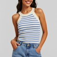 thumbnail image 2 of Lixiuxyad Compression Tank Tops For Women Sleeveless Camisole Tank Top For Everyday Wear And Use Perfect For Spring And Summer Versatile And Stylish Women's Tops For Casual Outfits And Shorts(Blue M), 2 of 5