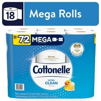 Cottonelle Ultra CleanCare Strong Toilet Paper, 18 Mega Rolls, 312 Sheets per Roll (5,616 Total)