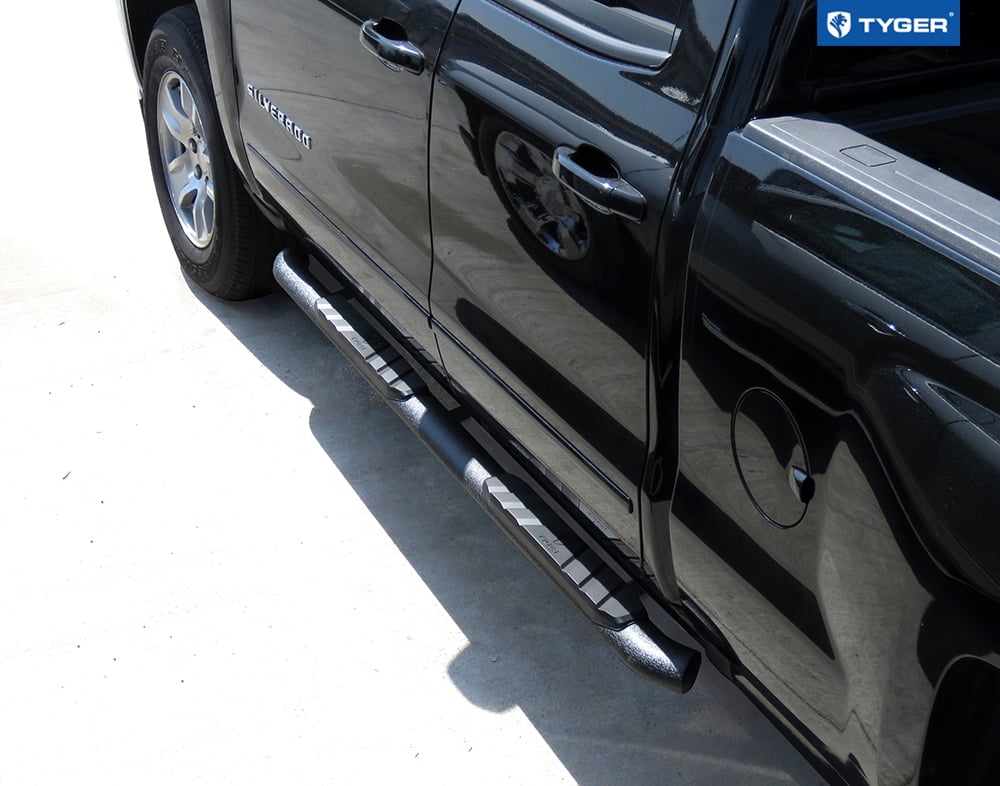Tyger Auto 3.5" Rider Running Boards Compatible with 2007-2018 Chevy Silverado GMC Sierra 1500; 2007-2019 2500 3500HD; 2019 LD / Limited | Double Cab | TG-SS2C35048 | Side Step Rail Nerf Bars