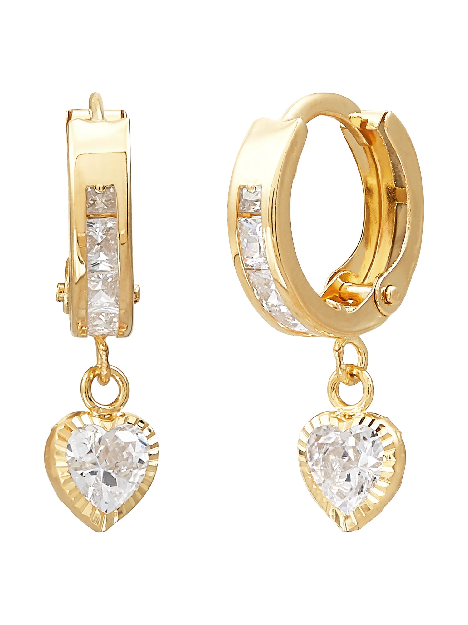 Brilliance Fine Jewelry Cubic Zirconia Earrings in 10K Yellow Gold