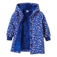 thumbnail image 2 of Homenesgenics Winter Coat Winter Clothes Winter Children's Long-sleeved Hooded Mid-length Floral Print Casual Girls' Fleece Jacket Blue 3 Years, 2 of 9