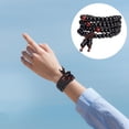 thumbnail image 3 of Kripyery Bracelet Wooden Bead Bracelet Stress Relief Fake Sandalwood Buddhist Buddha 4-Layer Wrist Chain Men Women Bracelet Bangles, 3 of 8