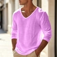 thumbnail image 6 of Mens Long Sleeve Shirt Lightweight Casual V-Neck Cotton Pullover Solid Color Tee Classic Long Sleeve Shirts for Men, 6 of 6