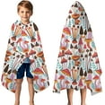 thumbnail image 3 of Colorful Mushroom Plant White Pattern Hooded Bath Towel，50"x30" for Ages 3 To 12 Kids, Quick Dry Lightweight Soft Microfiber Hood Beach Towel Cover Up for Kids, 3 of 7