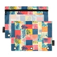 thumbnail image 2 of 2 Pack Pencil Pouch for 3 Ring Binder Smooth Zipper Folders with Pockets Clear Window Pencil Case Colorful Block Doodle, 2 of 6