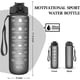 thumbnail image 2 of 1 botella de agua de 1 litro con pajita, marcas de tiempo, botella de agua deportiva motivacional, botella de bebidas gratis para niñas, niños, fitness, al aire libre, ciclismo, gimnasio, escuela y oficina (negro mate) Sincero Electrónica, 2 of 5