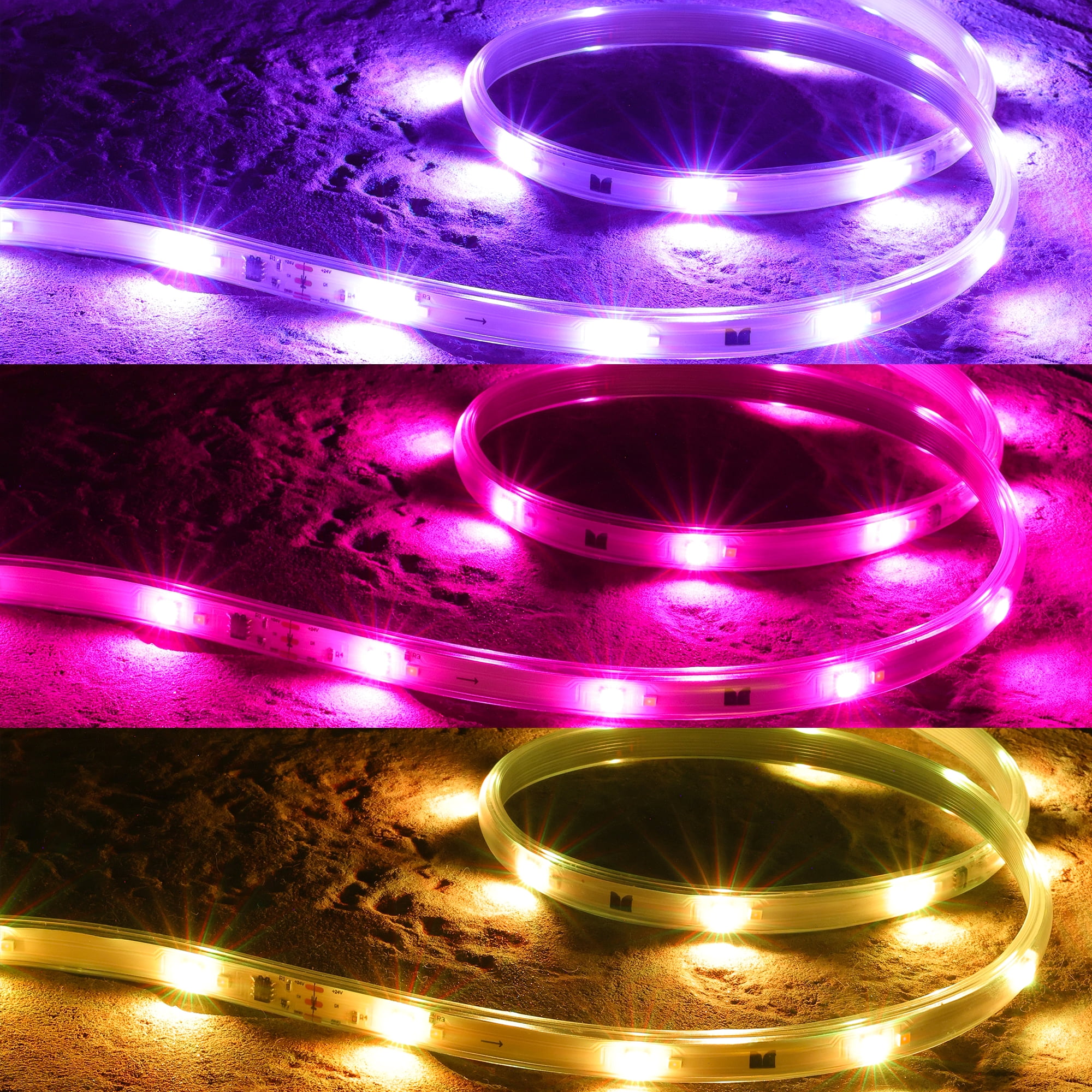 Monster Smart 100ft Outdoor LED Strip Lights, Multicolor Flow LED Lights for Patio & Backyard, App & Voice Control