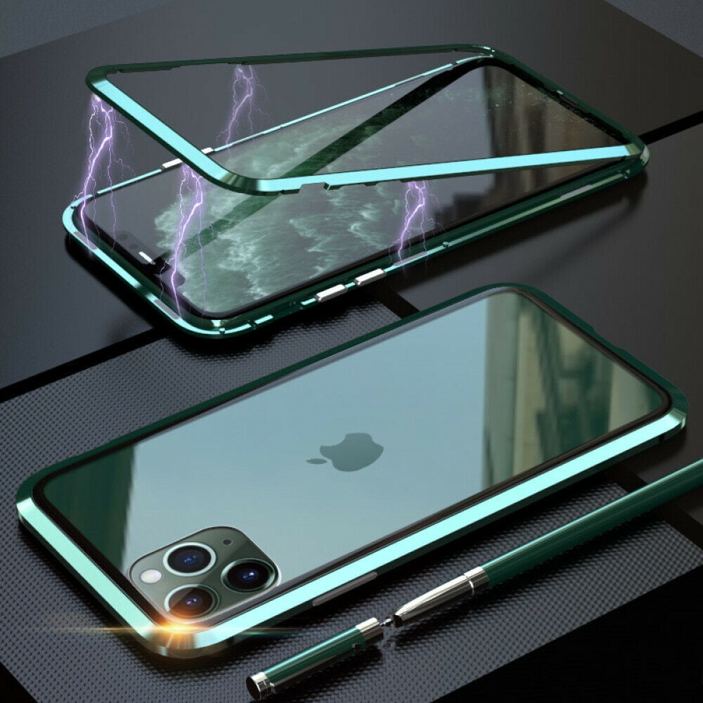 360 degrees DoubleSided Glass Case Cover (Green) For iPhone