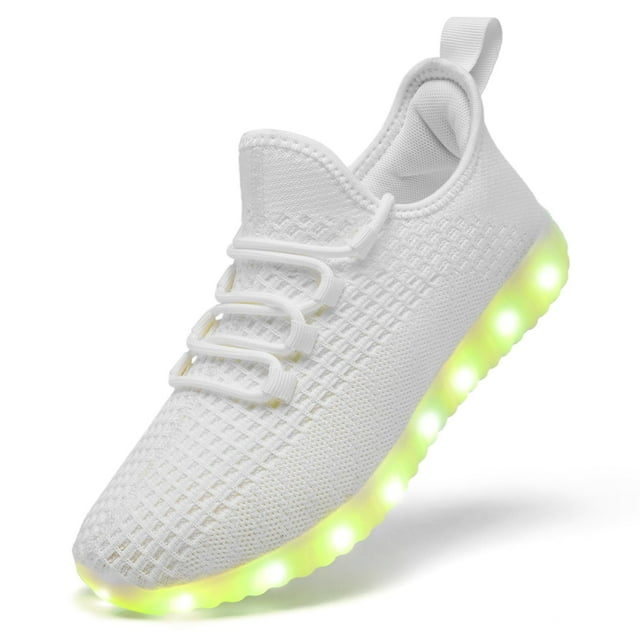 Zapatos BosenHulu con luz LED, carga USB, color blanco US8