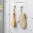 thumbnail image 2 of Strong Hold Vacuum Suction Cup Hooks Shower-Kitchen Walls Organizer Loofah Set of 2 White, 2 of 7