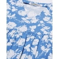 thumbnail image 5 of Moomaya Women Printed Short Sleeves Cotton Top, V Neck Long Length Flared Summer Tunic Top, 5 of 8
