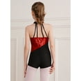 thumbnail image 3 of Yruioon Kids Girls Sequin Dance Rhythmic Gymnastics Leotard Halter Neck Sleeveless Skating Jumpsuit Red 10, 3 of 6