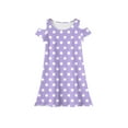 thumbnail image 4 of XADYUY Summer Dress for Girls 7-8 Casual A-Line Sleeveless T-Shirt Dress for School Polka Dot Summer Crew Neck Swing kids sundresses girls 4-16,Light Purple 11-12 Years, 4 of 6