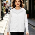 thumbnail image 6 of Women's Solid Hooded Sun Vest, Lightweight Loose Fit Sleeveless Outdoor Jacket Cover Up, 6 of 9