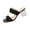 Black, variant on HTHLVMD Women's Rhinestone Block Heel Sandals, Clear Heel Shoes, Glitter Sandals, Wedding Heeled Sandals, Fashion Women's Chunky High Heel Slip On Sandals Breathable Casual Lace Up Footwear, Silver 8