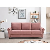 US Pride Furniture Corel 80.31" Flared Arm Rose Velvet Sofa