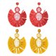 thumbnail image 2 of 2 pares de pendientes redondos de rafia – Pendientes de paja boho – Pendientes colgantes geométricos para mujeres y niñas, 2 of 6