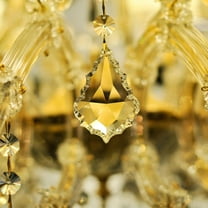 12 Pieces Clear Glass Crystal Chandelier Prisms Maple Leaf Hanging Crystals Pendant Parts Replacements with Hooks for Window Chandelier Wedding Christmas Tree Decoration