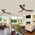 thumbnail image 4 of 60 Inch Outdoor Ceiling Fan with Light and Remote, Rustic Farmhouse Ceiling Fan with Lights, 3 Blades Wood Ceiling Fan Large Damp Rated Indoor Outdoor Ceiling Fan for Exterior House Porch Gazebo, 4 of 17
