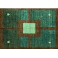 thumbnail image 1 of Ahgly Company Indoor Rectangle Abstract Turquoise Blue Modern Area Rugs, 8' x 10', 1 of 4