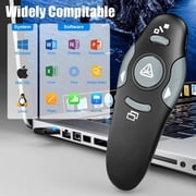 Wireless Presentation Remote 2.4GHz USB PPT Clicker Laser Pointer Presenter Windows Mac, Slide Control Presentation Clicker