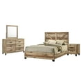 thumbnail image 2 of Kings Brand Furniture Biloxi Farmhouse Classic 4-Piece Bedroom Set - Bed Frame with Headboard, Dresser, Mirror and Nightstand (Queen), 2 of 5