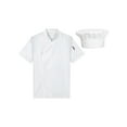 thumbnail image 3 of iiniim Men's Short Sleeve Chef Coat with Hat Kitchen Restaurant Work Wear Whie XXL, 3 of 7