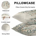 thumbnail image 5 of Throw Pillow Covers 16x16 Inch Set of 2, Green Brown Botanical Waterproof Outdoor Pillow Covers, Farmhouse Eucalyptus Leaves Rustic Decorative Cushion Pillowcases for Couch, Sofa, Bed, Garden, Patio, 5 of 9