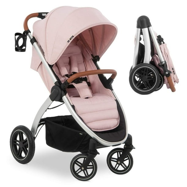 hauck Uptown Deluxe Stroller with Cup Holder and Canopy Melange Rose Walmart