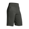 thumbnail image 4 of ManxiVoo Womens High Waist Wide Leg Yoga Shorts with Pockets for Athletic Outdoor Wear M Size Dark Gray, 4 of 4