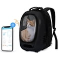 thumbnail image 1 of INSTACHEW Trekpod Smart Pet Carrier Backpack for Cats, Small Dogs and Puppies upto17 lbs, Intelligent Temperature Control, App- Enabled with 5V USB Portable Outlet, Hiking & Outdoor Use (Black), 1 of 6