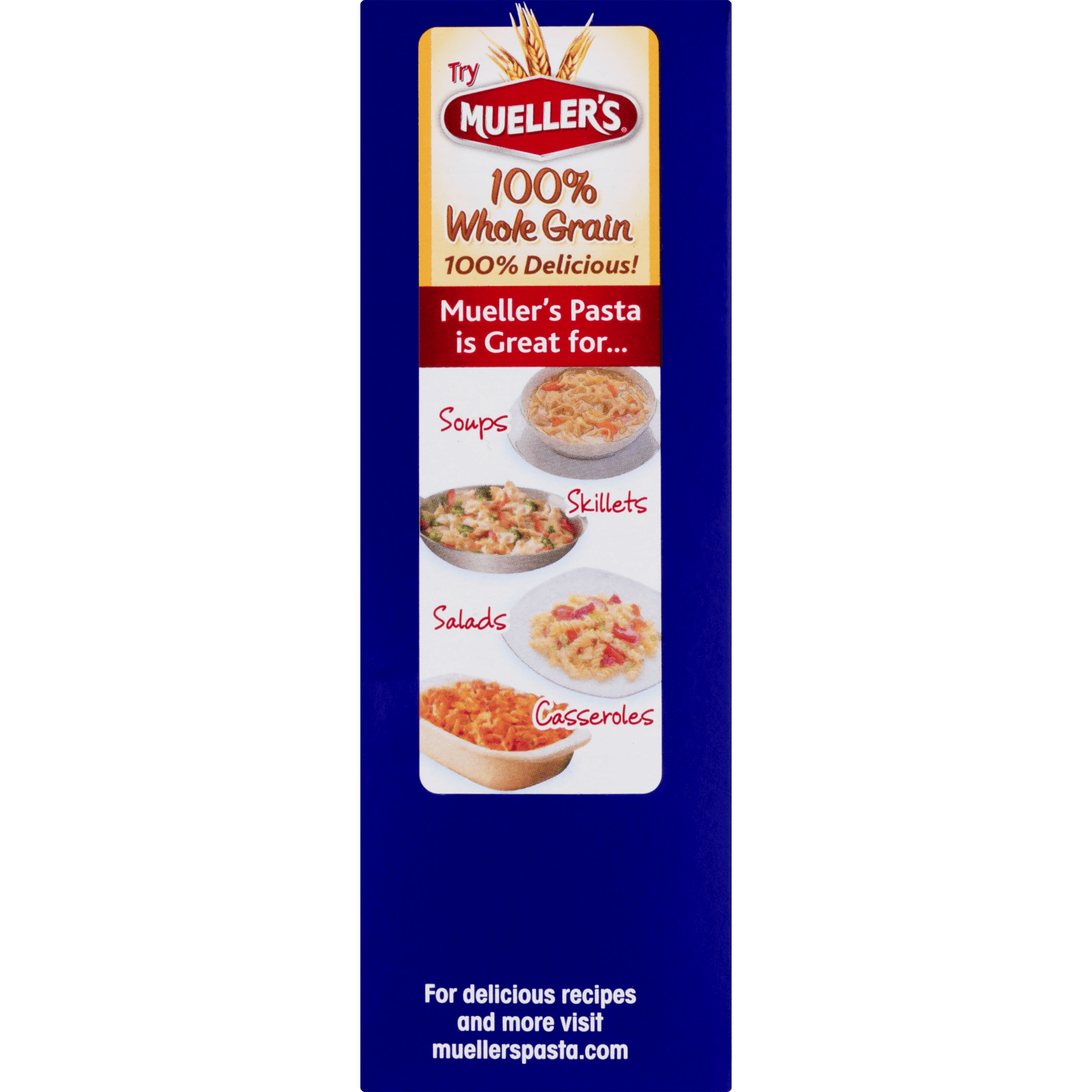 (2 pack) Mueller's Sodium-Free, Cholesterol-Free Penne Rigate Pasta, 16 oz (Shelf-Stable)