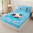 thumbnail image 2 of Castle Fairy Sport Soccer Zipper Twin Comforter Sets with Fitted Sheet and 2 Pillowcases, Blue Ice Cream Drip Zipper Bedding Set,4-Piece, 2 of 6