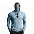 thumbnail image 2 of Men's UPF 50+ Sun Protection Hooded Shirt with Integrated Face Cover Long Sleeve Lightweight Rash Guard Shirts, 2XL, 2 of 4