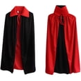 thumbnail image 1 of Cape Réversible Noire Rouge Gothique Pirate Vampire Démons pour Fête d'Halloween Pâques Noël Enfants 90cm, 1 of 3