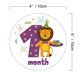 thumbnail image 3 of 12 Pcs/Set Cartoon Animal Baby Monthly Stickers Photography Commemorative Card Number Photo Props Newborn Milestone Memorial Month Stickers, 3 of 4